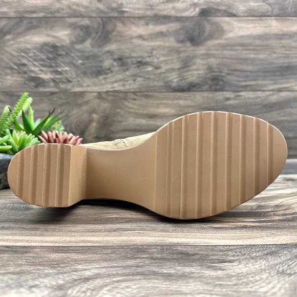 NIB Steve Madden Searches 8.5M Sand Suede Block Heel Ankle Boots - Picture 8 of 11